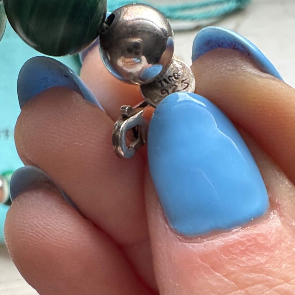 Tiffany & Co. Malachite and Silver Bead Bracelet - Picture 2 of 3